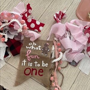 “Oh What Fun it is to be One” Gingerbread highchair/prop banner